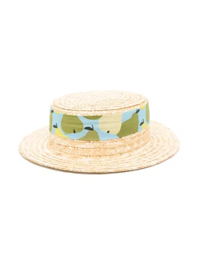 Mi Mi Sol Kids' Interwoven Sun Hat In Neutrals