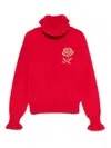 Mi Mi Sol Jacquard-rose Sweater In Red