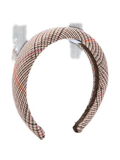 Mi Mi Sol Kids' Plaid Padded Headband In Brown