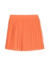 Mi Mi Sol Pleated Crepe Miniskirt In Orange