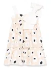 Mi Mi Sol Poppy-print Flounce Dress In Neutrals