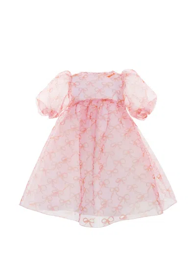 Mi Mi Sol Kids' Puff-sleeve Bow Dress In Pink