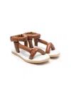 Mi Mi Sol Puffy-straps Sandals In Brown