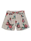 Mi Mi Sol Rose-print Prince Of Wales Shorts In Brown