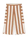 Mi Mi Sol Striped Wide-leg Trousers In 褐色