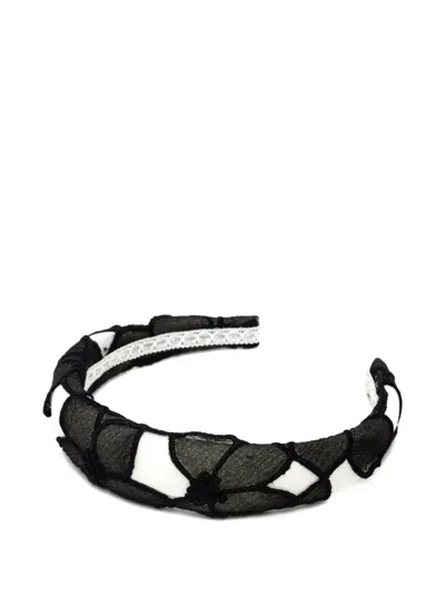 Mi Mi Sol Kids' Two-tone Floral Headband In Black