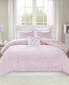 Mi Zone Rosalie Metallic Heart 3-pc. Comforter Set, Twin/twin Xl In Pink,silver
