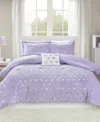Mi Zone Rosalie Metallic Heart 3-pc. Comforter Set, Twin/twin Xl In Purple,silver