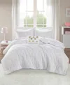 Mi Zone Rosalie Metallic Heart 4-pc. Comforter Set, Full/queen In White,gold