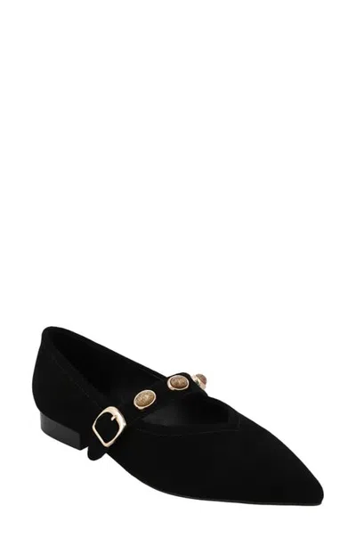 Mia Abrina Mary Jane Leather Flat In Black