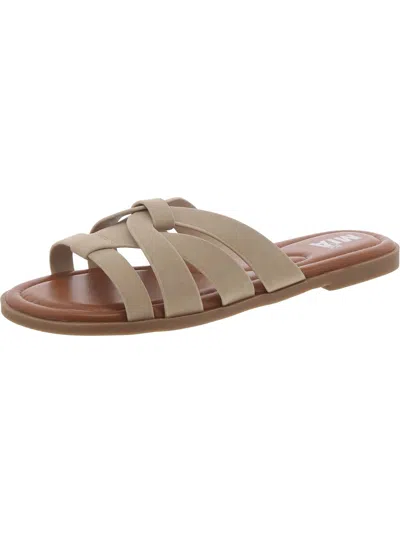 Mia Aldreda Womens Faux Suede Slip On Slide Sandals In Multi