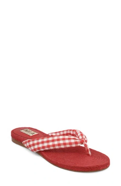 Mia Aleena Espadrille Flip Flop In Red