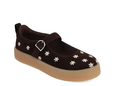 Mia Alexia Mary Jane Flat In Brown