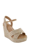 Mia Alouette Wedge Espadrille Sandal In Natural Metallic