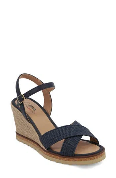 Mia Amore Allisha Espadrille Wedge Sandal In Brown