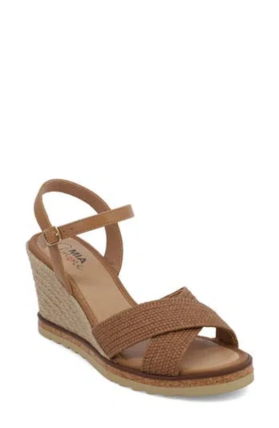 Mia Amore Allisha Espadrille Wedge Sandal In Brown