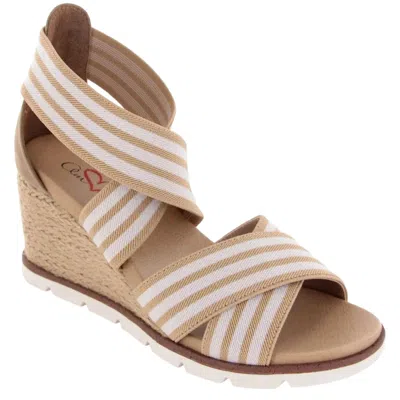 Mia Amore Haiku Mha1346-100 Sandal Women Beige Wedge Heel Espadrille Rhs8452 In Neutral