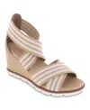 Mia Amore Haiku Sandals Womens Natural White Round Toe Wedge Heel Jobb2188 In Brown