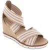 Mia Amore Haiku Sandals Womens Natural White Round Toe Wedge Heel Jobb2188 In Multi
