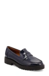 Mia Amore Hali Lug Sole Penny Loafer In Navy