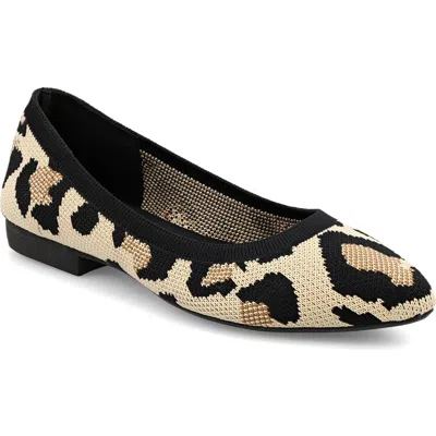 Mia Amore Josey Knit Flat In Leopard