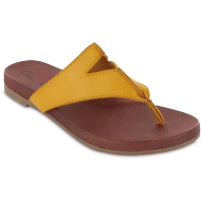 Mia Amore Patriciaa Womens Slip On Flats Slide Sandals In Yellow