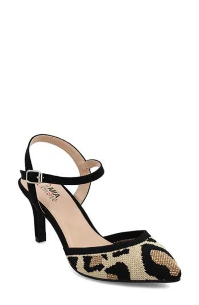 Mia Amore Sanna Knit Pointed Toe Pump In Leopard