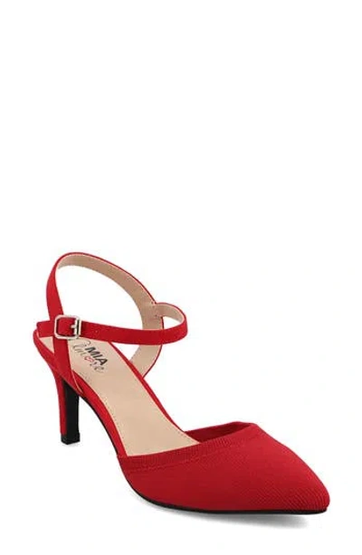 Mia Amore Sanna Knit Pointed Toe Pump In Red