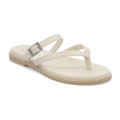 Mia Amore Womens Carrole Flat Sandals In White