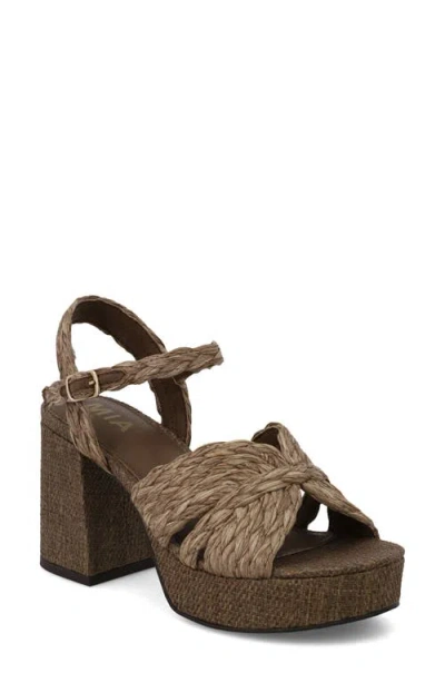 Mia Ankle Strap Platform Sandal In Brown