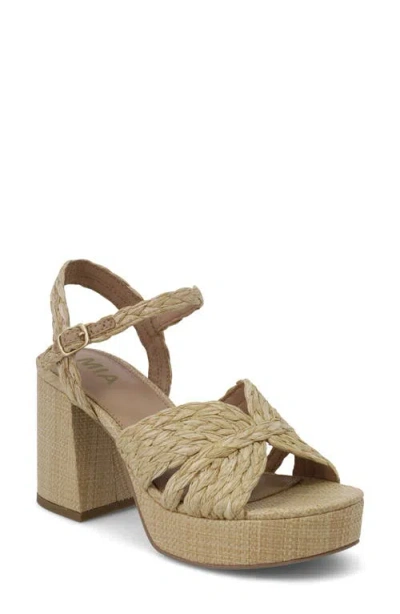 Mia Ankle Strap Platform Sandal In Brown