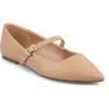 Mia Aviba Mary Jane Pointed Toe Flat In Nude