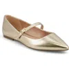 Mia Aviba Mary Jane Pointed Toe Flat In Gold