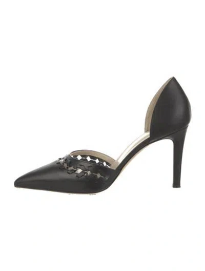 Pre-owned Mia Becar Leather D'orsay Pumps In Black
