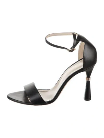 Pre-owned Mia Becar Leather Sandals In Black