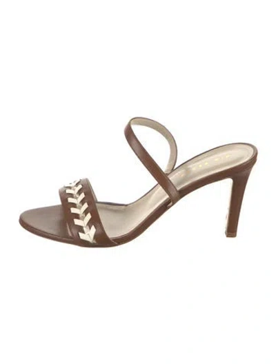 Pre-owned Mia Becar Leather Sandals In Brown