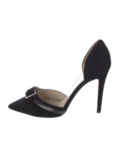 Pre-owned Mia Becar Suede D'orsay Pumps In Black