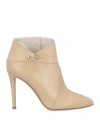 Mia Becar Woman Ankle Boots Beige Size 9 Soft Leather In Beige