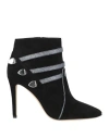 Mia Becar Woman Ankle Boots Black Size 11 Soft Leather In Black