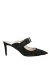 Mia Becar Woman Mules & Clogs Black Size 7 Leather In Black