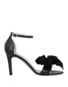 Mia Becar Woman Sandals Black Size 5 Soft Leather In Black