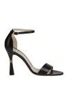 Mia Becar Woman Sandals Black Size 5 Soft Leather In Black