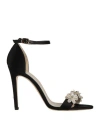 Mia Becar Woman Sandals Black Size 12 Textile Fibers In Black
