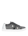 Mia Becar Woman Sneakers Black Size 7 Textile Fibers, Soft Leather In Black