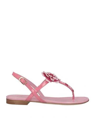 Mia Becar Woman Toe Strap Sandals Pink Size 5 Soft Leather