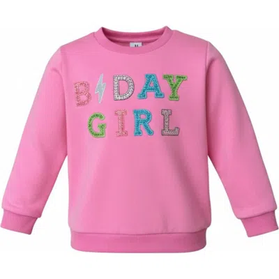 Mia Belle Girls Kids'  Color Pop Birthday Girl Gem Sweatshirt In Pink