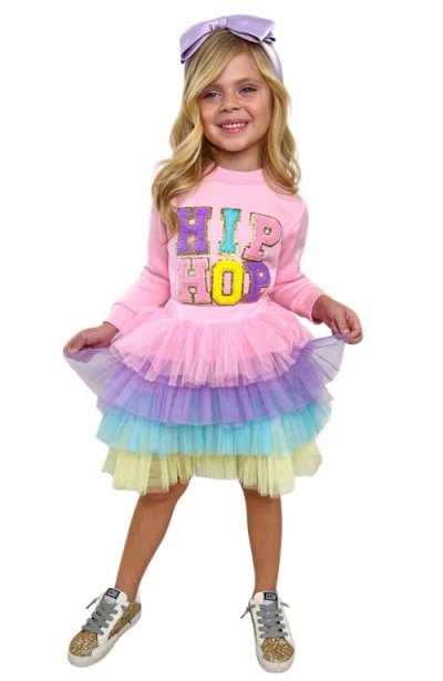 Mia Belle Girls Kids'  Girls Hip Hop Sparkle Sweatshirt Tutu Skirt Set In Pink