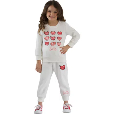 Mia Belle Girls Kids'  Girls Smileyworld Love Yourself Sweatshirt & Jogger Set In White