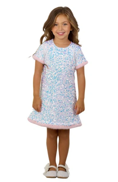 Mia Belle Girls Kids'  Girls Sparkle & Hop Sequined Fur Easter Dress In White