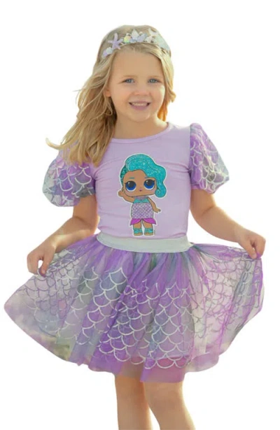 Mia Belle Girls Kids'  L.o.l. Surprise! Splash Queen Mermaid Tutu Skirt Set In Purple